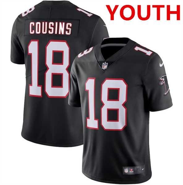 Youth Atlanta Falcons #18 Kirk Cousins Black Vapor Untouchable Limited Stitched Jersey Dzhi